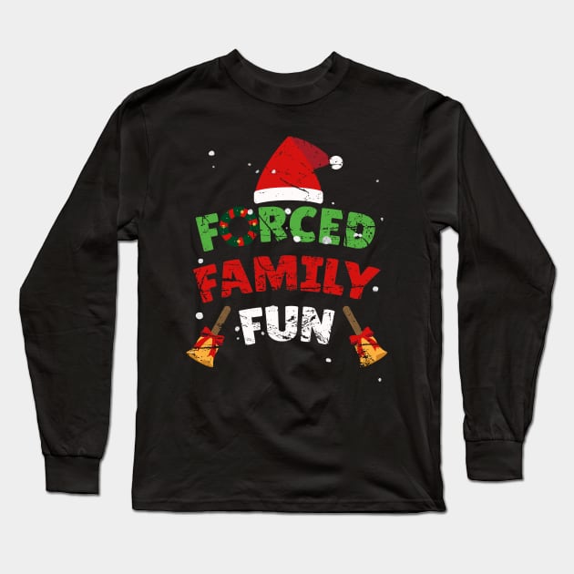 Forced Family Fun - Classic Christmas Winter Long Sleeve T-Shirt by Kahfirabu